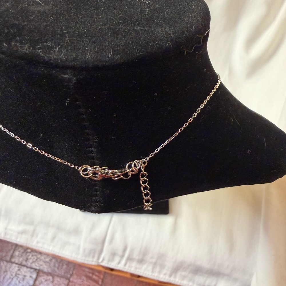 Silver Necklace with Black Cross Pendant - Picture 3 of 8